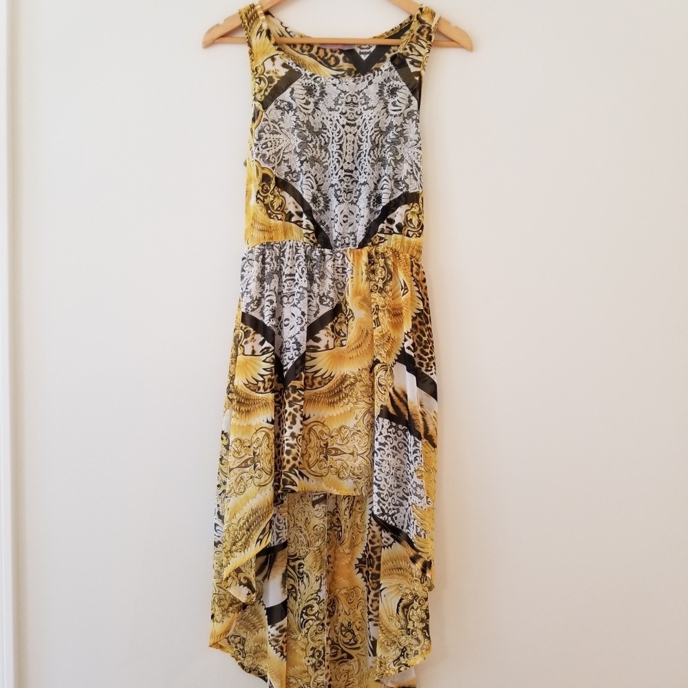 AUDREY 3+1 high/low dress fleur leopard cover-up